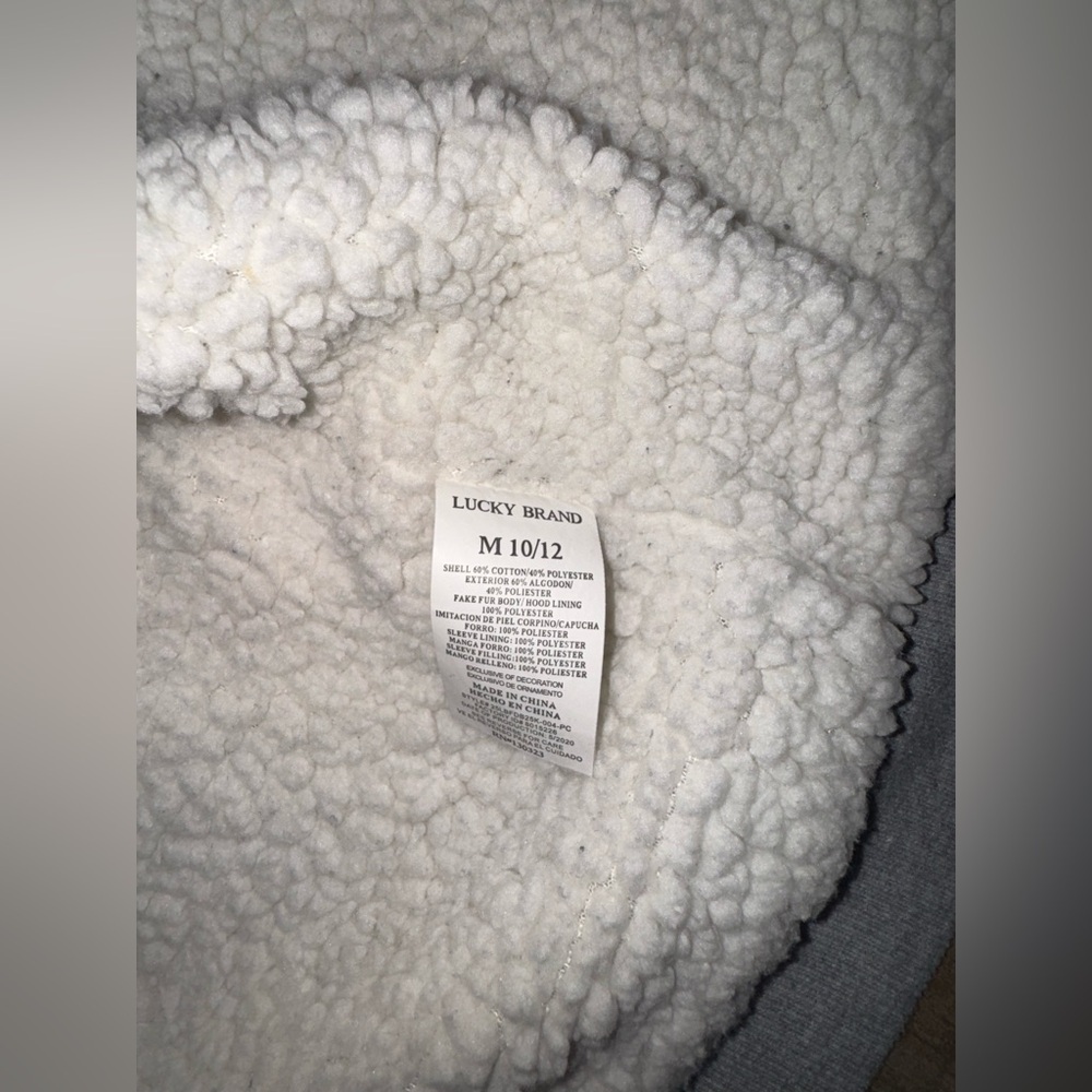 Lucky Brand Luckyville Bulldogs Gray Sherpa Lined Full Zip Youth 10/12 - Picture 6 of 7